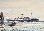 Jack Spurling, The paddle steamer Crested Eagle running down the Thames Estuary, her deck crowded with passengers